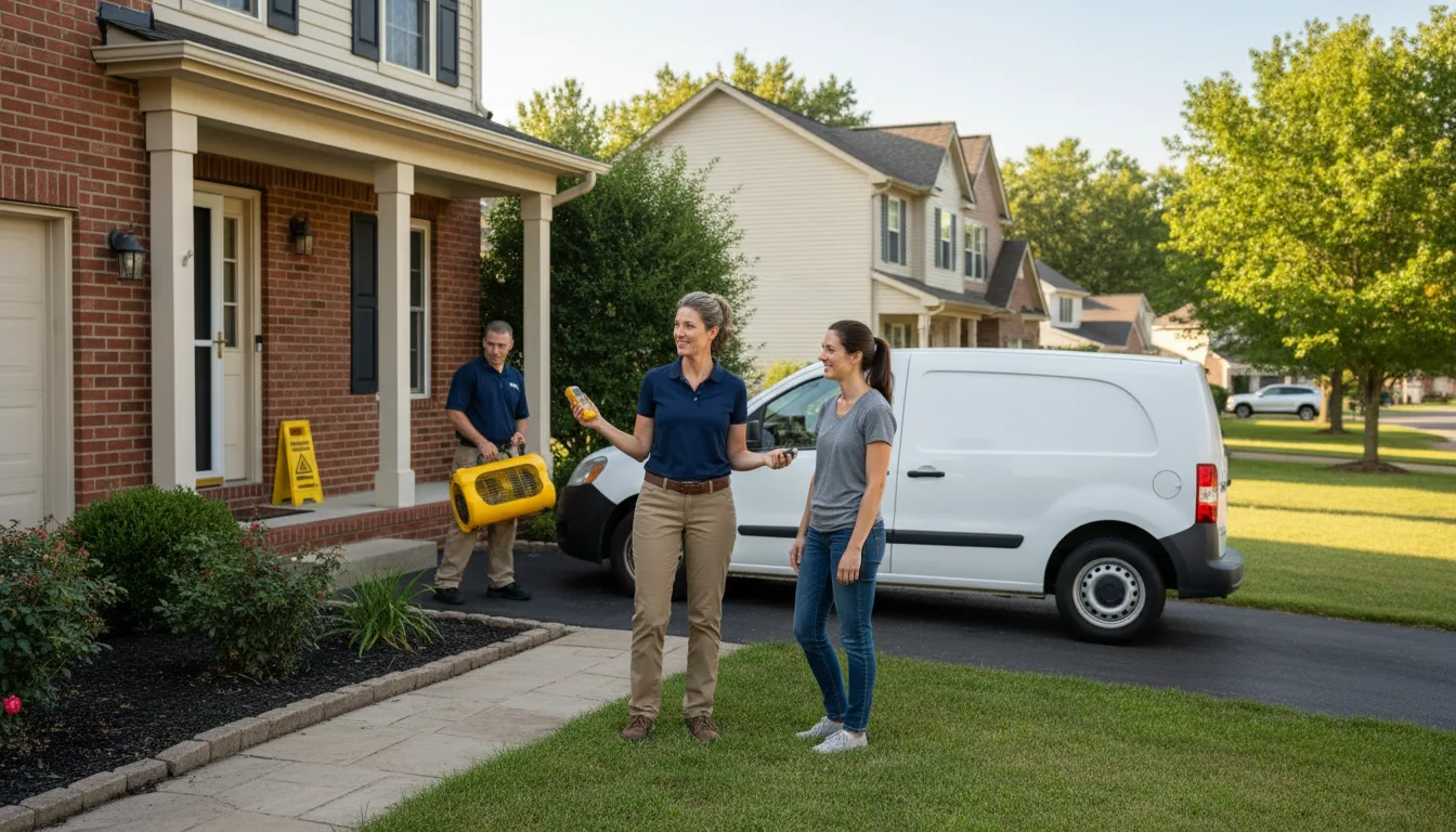 Residential water damage restoration in Ong, NE